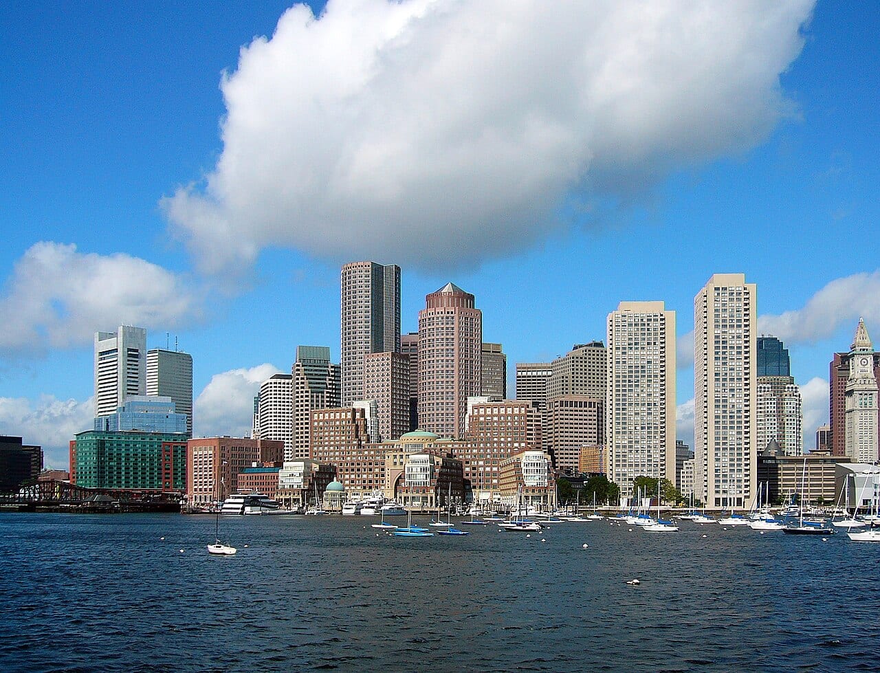 Boston Financial District skyline viewed from the harbor Boston Financial District skyline viewed from the harbor