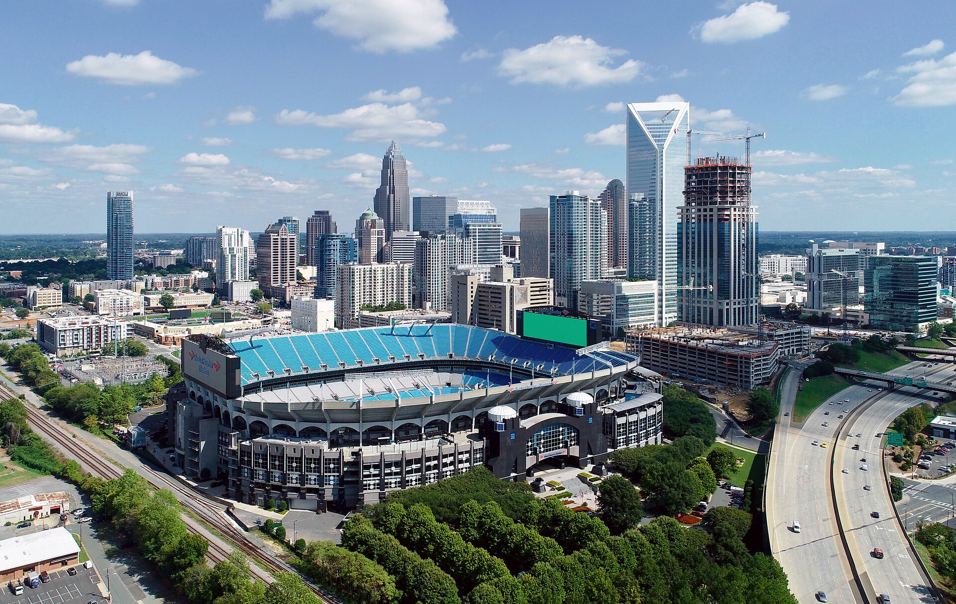 Aerial view of the Uptown Charlotte skyline Aerial view of the Uptown Charlotte skyline