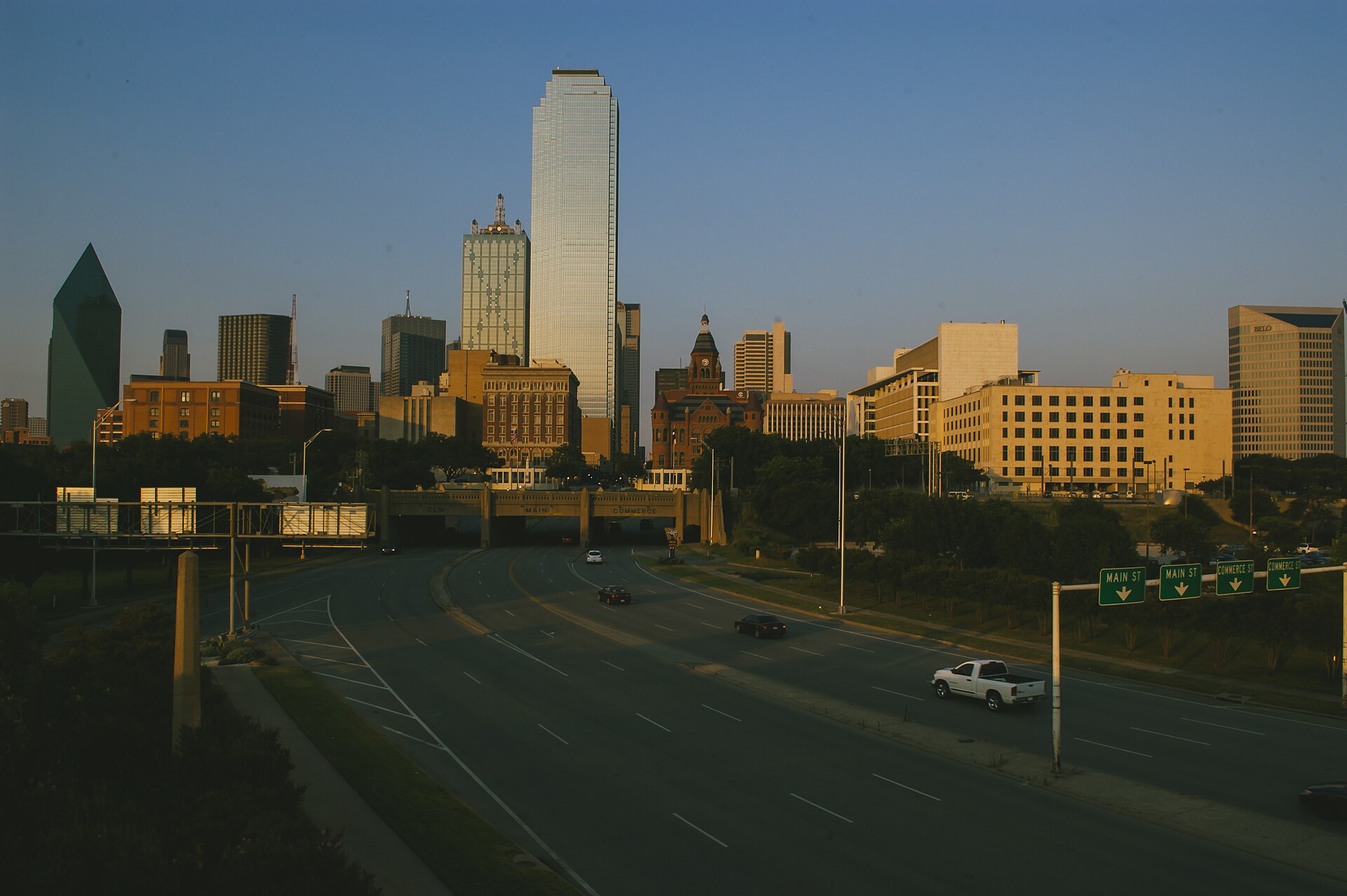 Downtown Dallas skyline in the evening Downtown Dallas skyline in the evening