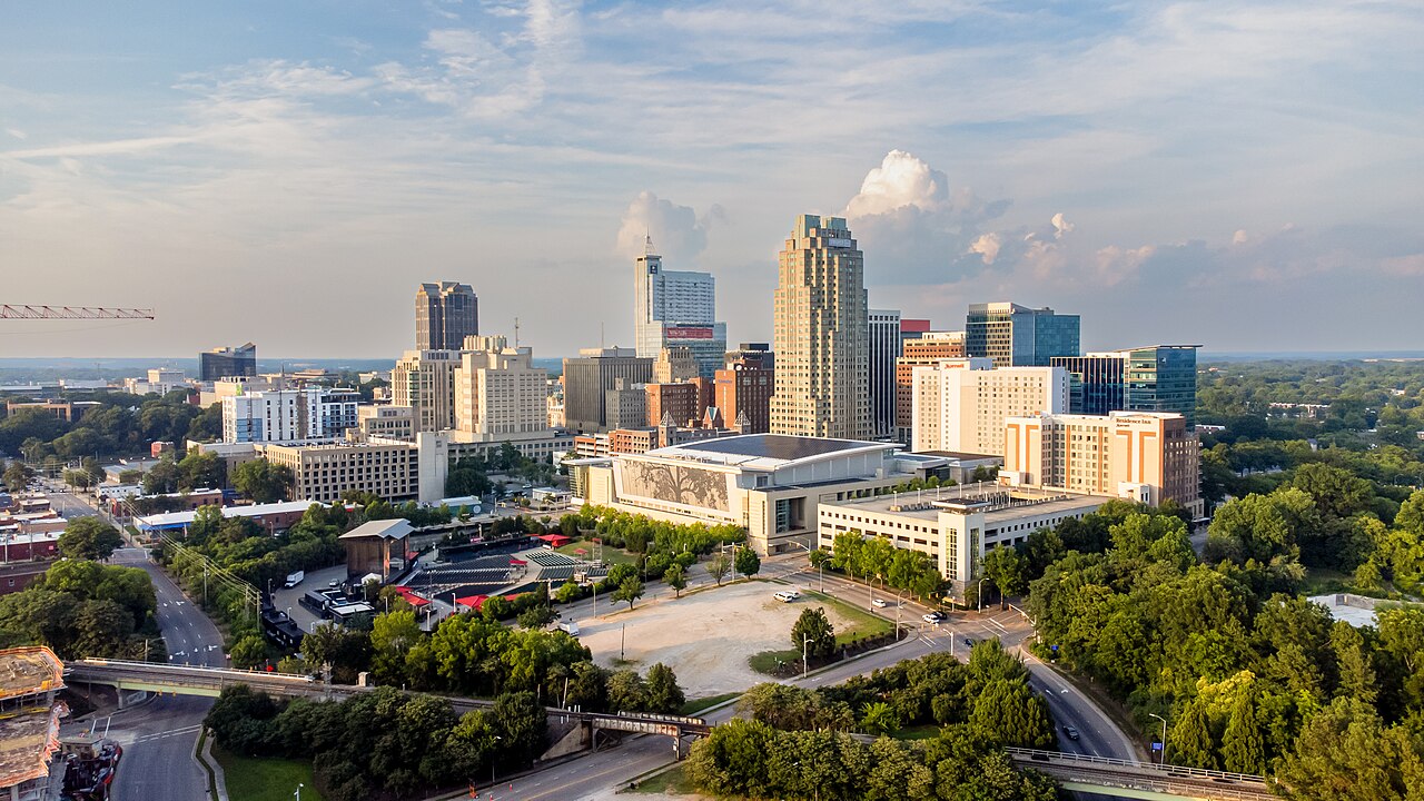 Downtown Raleigh, North Carolina skyline seen from Dorothea Dix Park