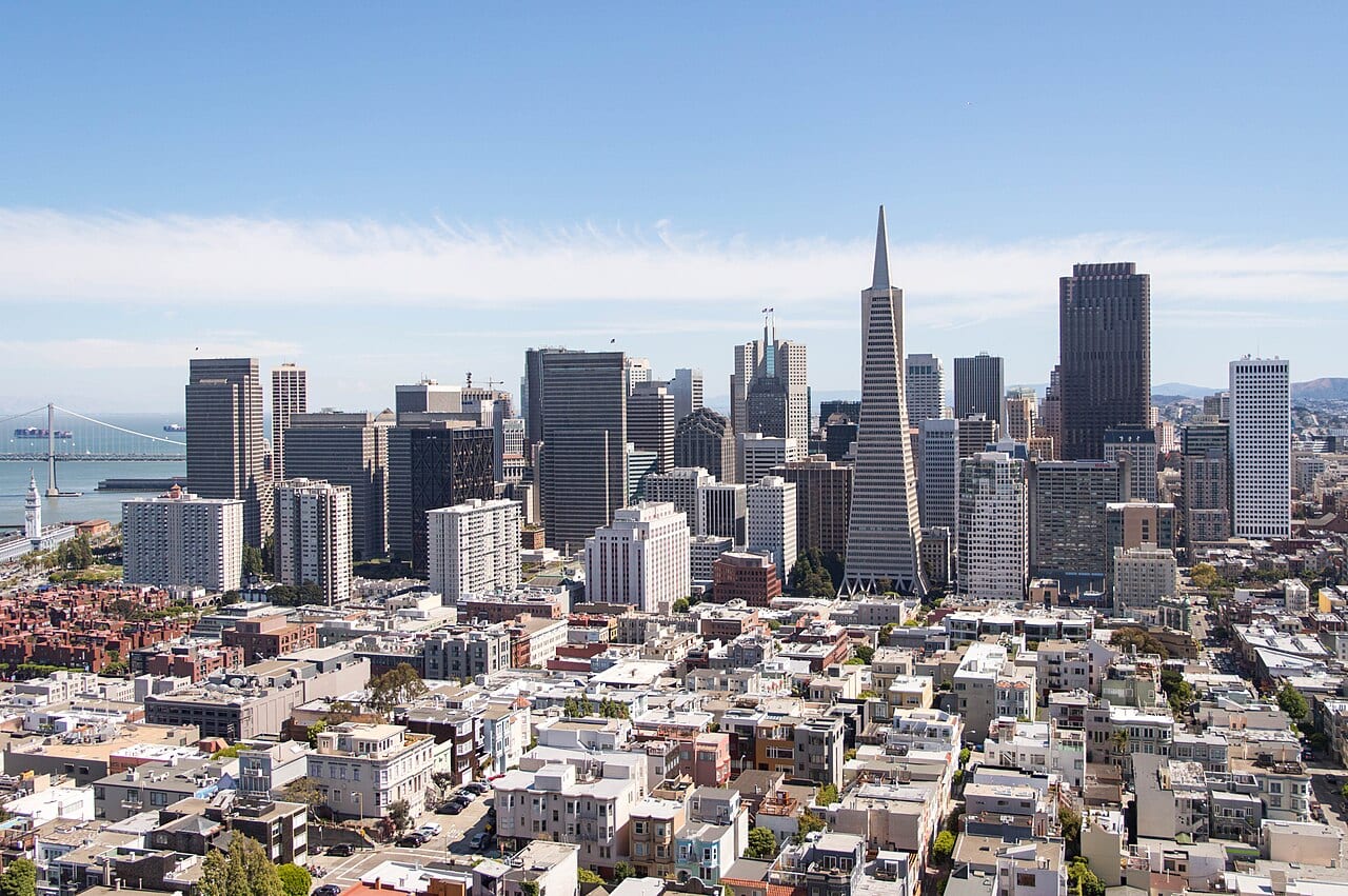 San Francisco skyline viewed from Coit Tower San Francisco skyline viewed from Coit Tower