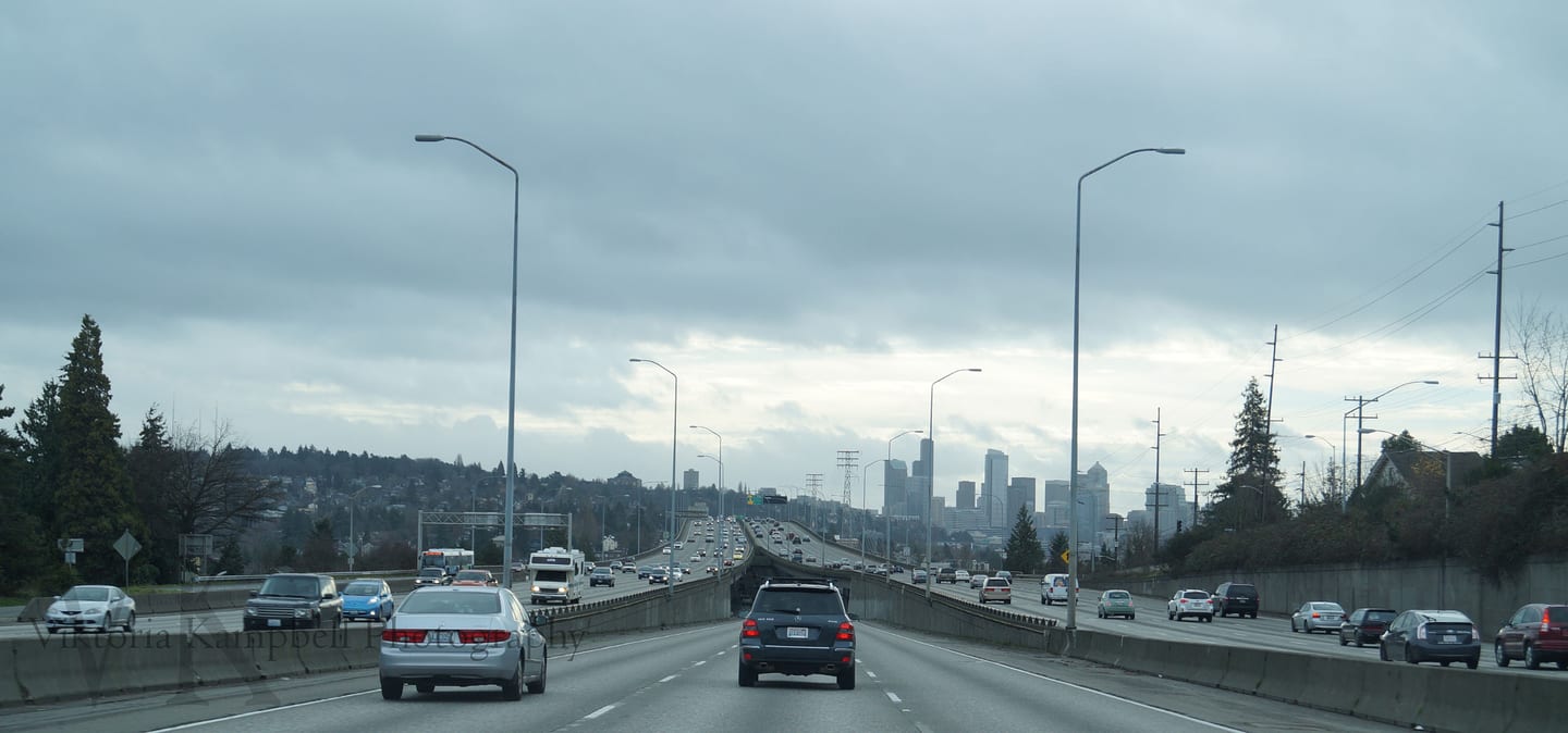 Downtown Seattle skyline viewed from the University District