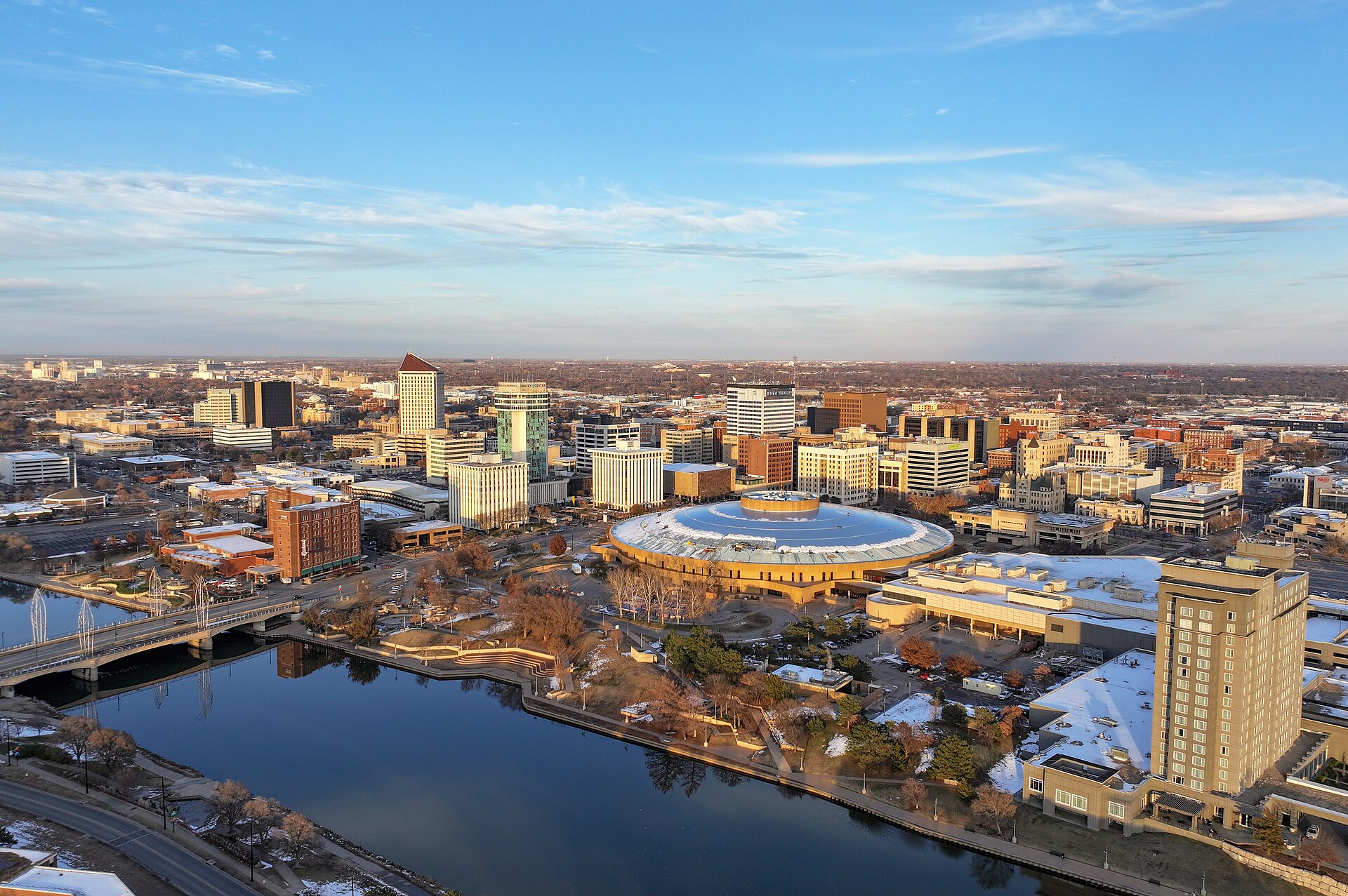 Aerial view of the downtown Wichita, Kansas skyline Aerial view of the downtown Wichita, Kansas skyline